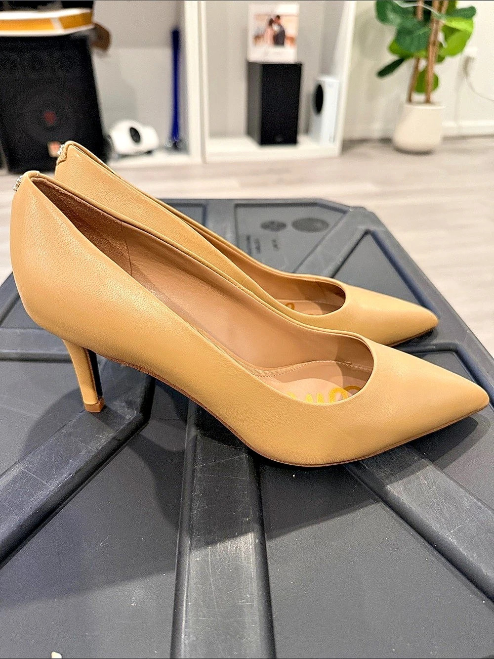 Sam Edelman Hazel Pointed Toe Stiletto Pump in French Sand - Picture 3 of 7